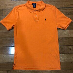 Polo Ralph Lauren 100% Cotton Short Sleeve Orange Polo Shirt Sz Boys XL (18-20)